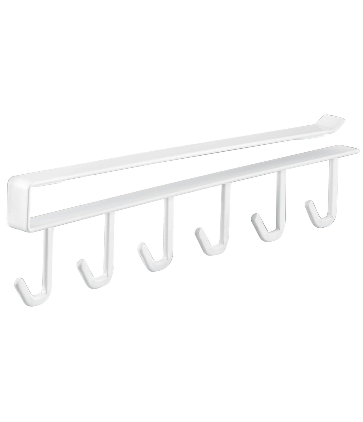 Yamazaki Tower Under-Shelf Kitchen Tool Hook, Six-Hook Steel Rail for Hanging Cabinets, 1.5 x 26 x 6.5 cm and 180 g, Holds 500 g, White or Black