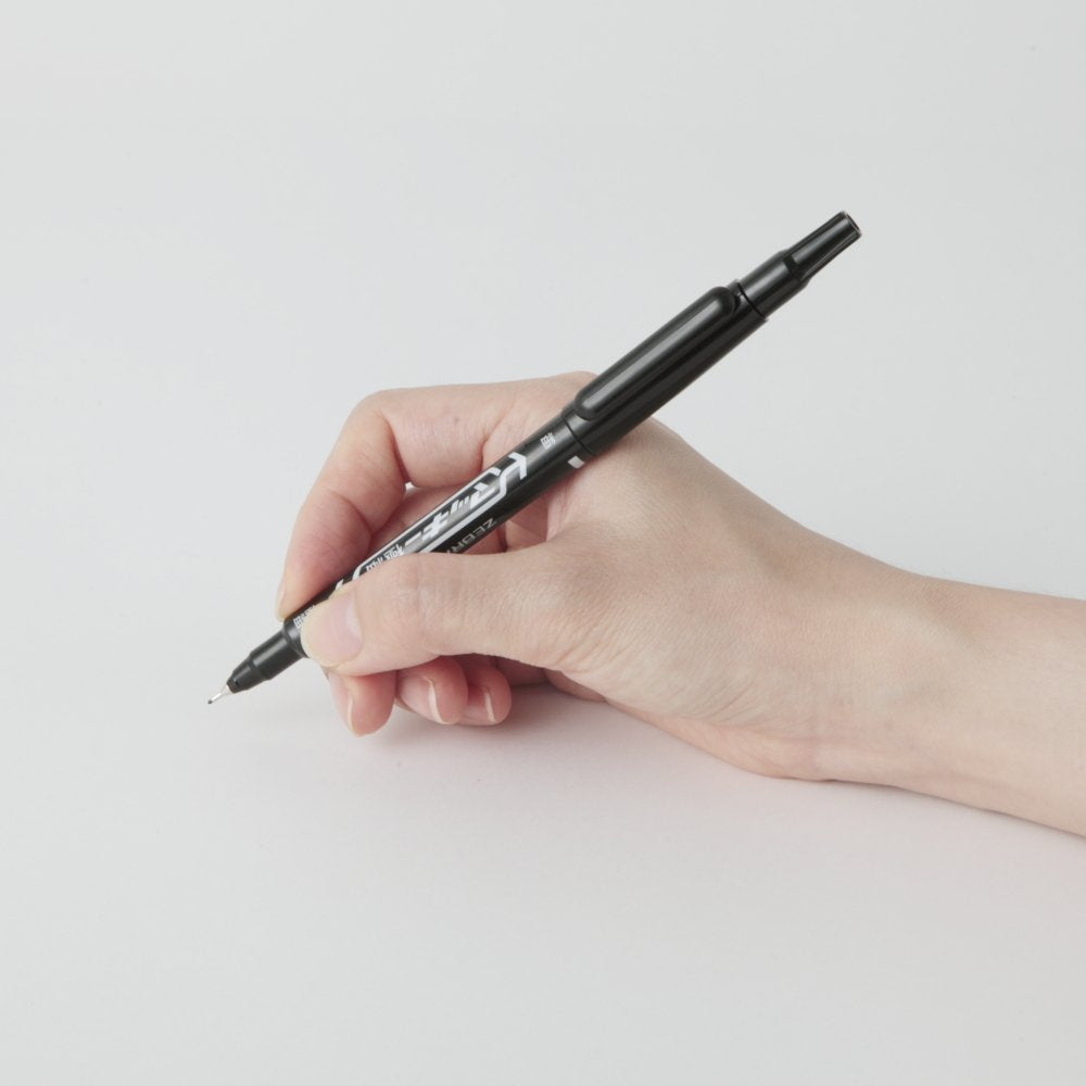 ZEBRA Mackee Gokuboso Black Twin-Tip Oil-Based Markers, Fine 1.0-1.3 mm and Extra-Fine 0.5 mm Tips, Quick-Dry Water-Resistant Ink, Packs of 5, 15 Pens or 50 Pens