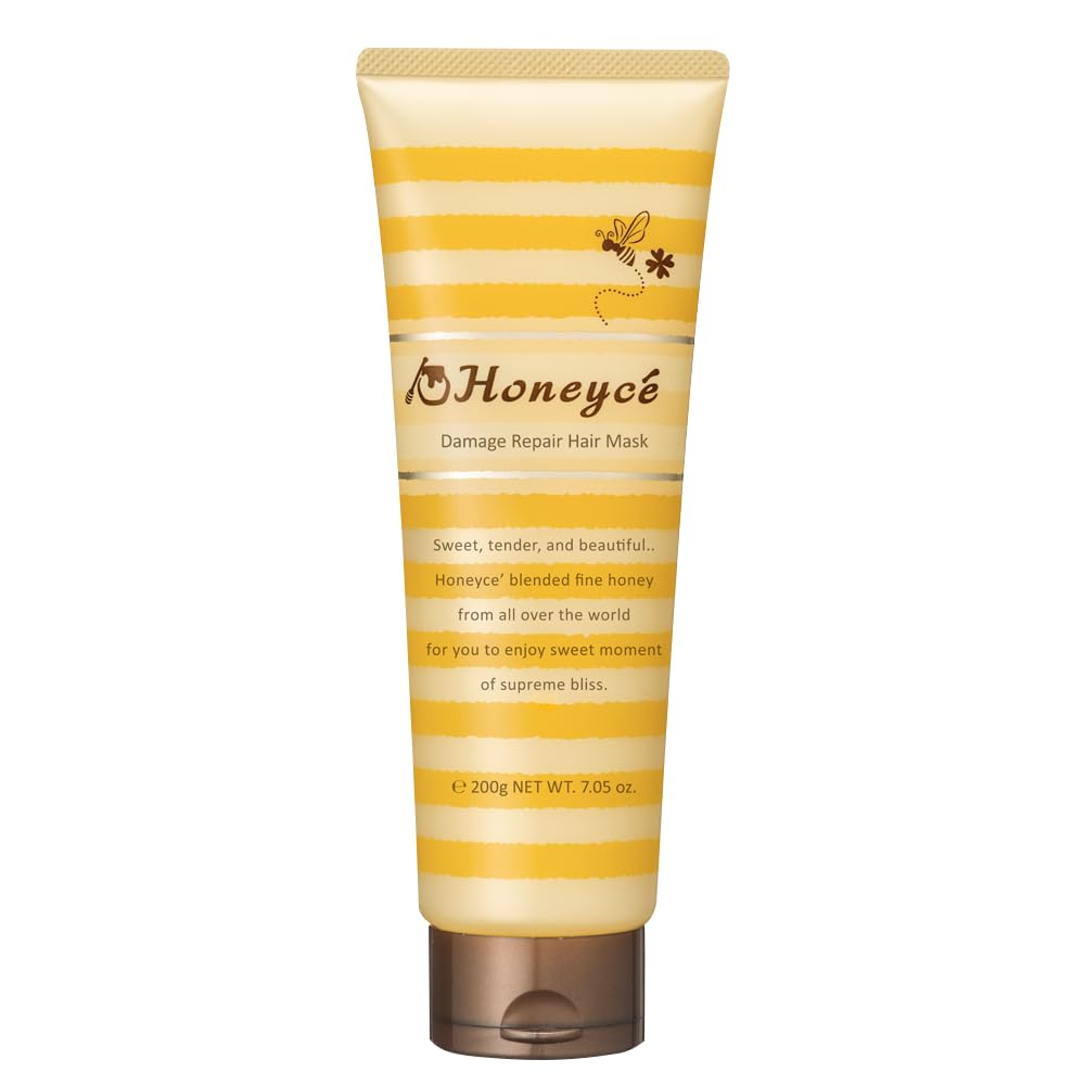 Honeyce Damage Repair Hair Mask Y R 200 g, Honey and Keratin Rinse-Off Hair Treatment Mask with Argan Oil, 8-Second Care