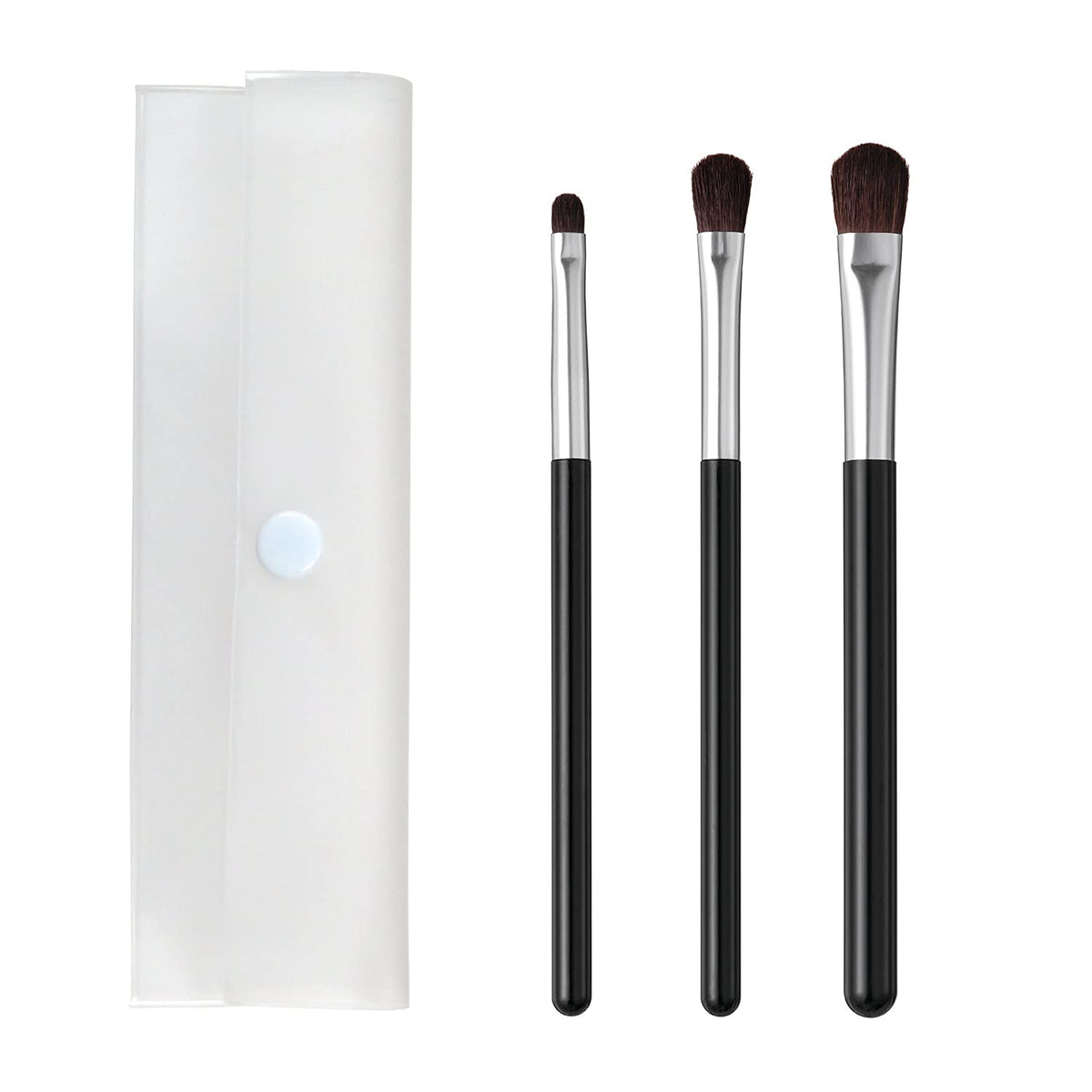 KAI Cosmeup Kumano Brush Eyeshadow Brush Set of 3 (S, M, L) with Horse Hair Bristles and a Case, Made in Japan