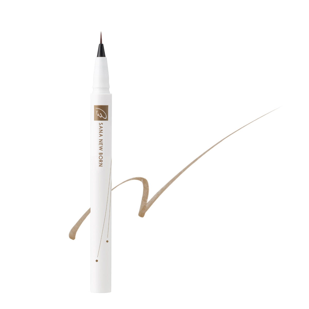 SANA New Born Shooting Liquid Eyebrow 03 Natural Brown, Ultra-Fine 0.01 mm Liquid Brow Pen with Dye Formula for Natural-Looking Brows
