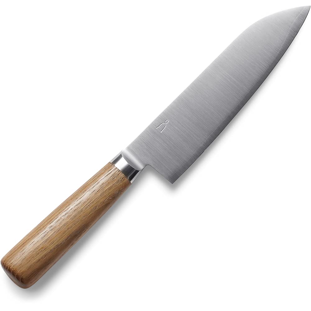 Tadafusa Hocho Kobo HK-2 Santoku Knife 170 mm, Stainless-Clad SLD Steel, Charred Chestnut Handle