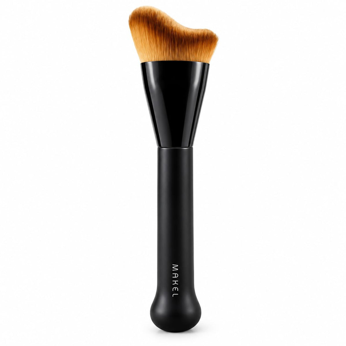 Kabuki Foundation Brush, Dual-Curve or House Shape, Dense Soft Nylon Bristles and Wood Handle for Liquid, Cream and Cushion Foundation