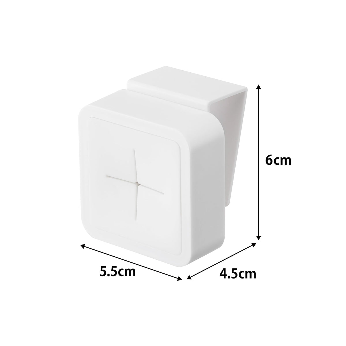 Yamazaki Tower Sink Door Towel Holder, Silicone Grip Slot for Cloths that Hooks Over a Door 1.4 to 2 cm Thick, 5.5 x 4.5 x 6 cm, Holds 250 g, White