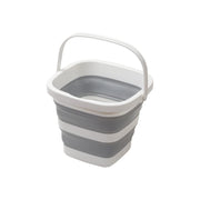 Pearl Metal Folding Bucket Basket, Square Collapsible Bucket of 5.6 L that Folds to 5.5 cm, 26.5 x 27.5 x 20.5 cm and 400 g, White