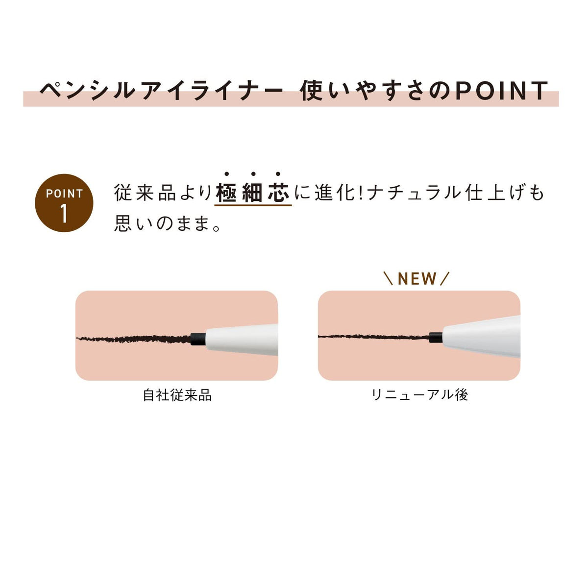 ORBIS Pencil Eyeliner 01 Black, Ultra-Fine Core Smudge-Resistant Pencil Eyeliner with Blending Tip, Fragrance-Free