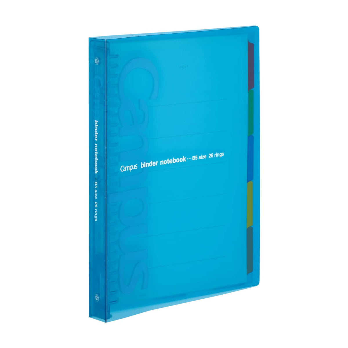 Kokuyo Campus Loose-Leaf Binder, B5 26 Holes for Up to 100 Sheets, Slide-Ring Plastic Binder with Translucent PP Cover, 272 x 215 x 29 mm, Eight Colours
