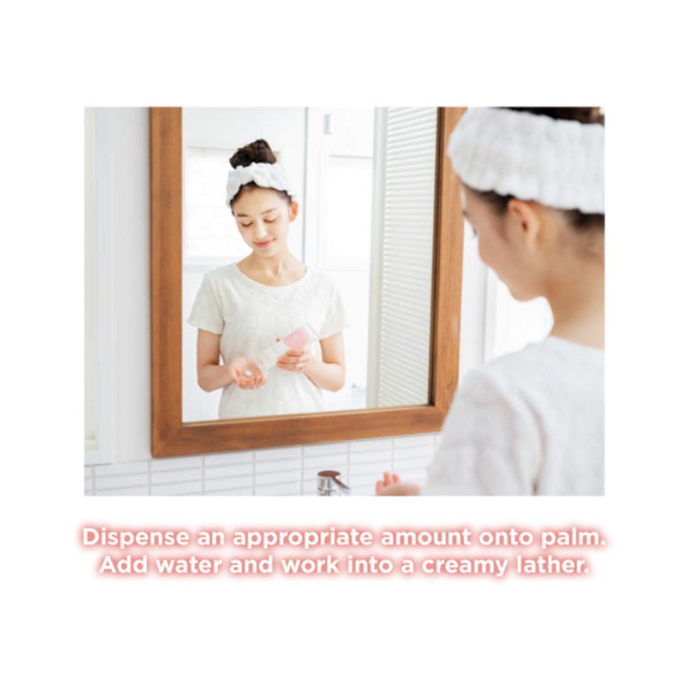 momo puri Cleansing Wash, 150 g, Peach Ceramide and Lactobacillus Foam Face Wash that Removes Makeup