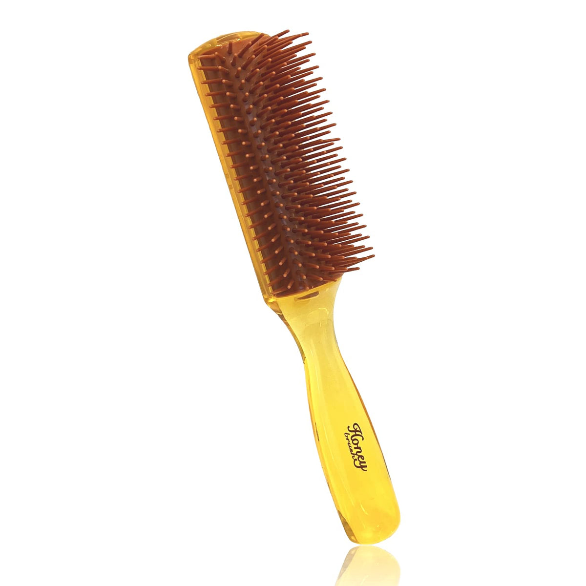 VESS Honey Blow Brush H-1000, 9-Row Pin Brush with Honey and Royal Jelly Microcapsules, Amber, Made in Japan
