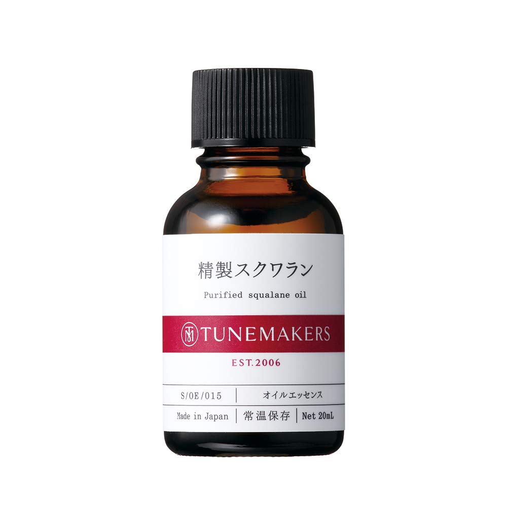 TUNEMAKERS Purified Squalane Oil 20 ml, Single-Ingredient Light Facial Oil for Dry Skin, Used Instead of Milk Lotion or Cream