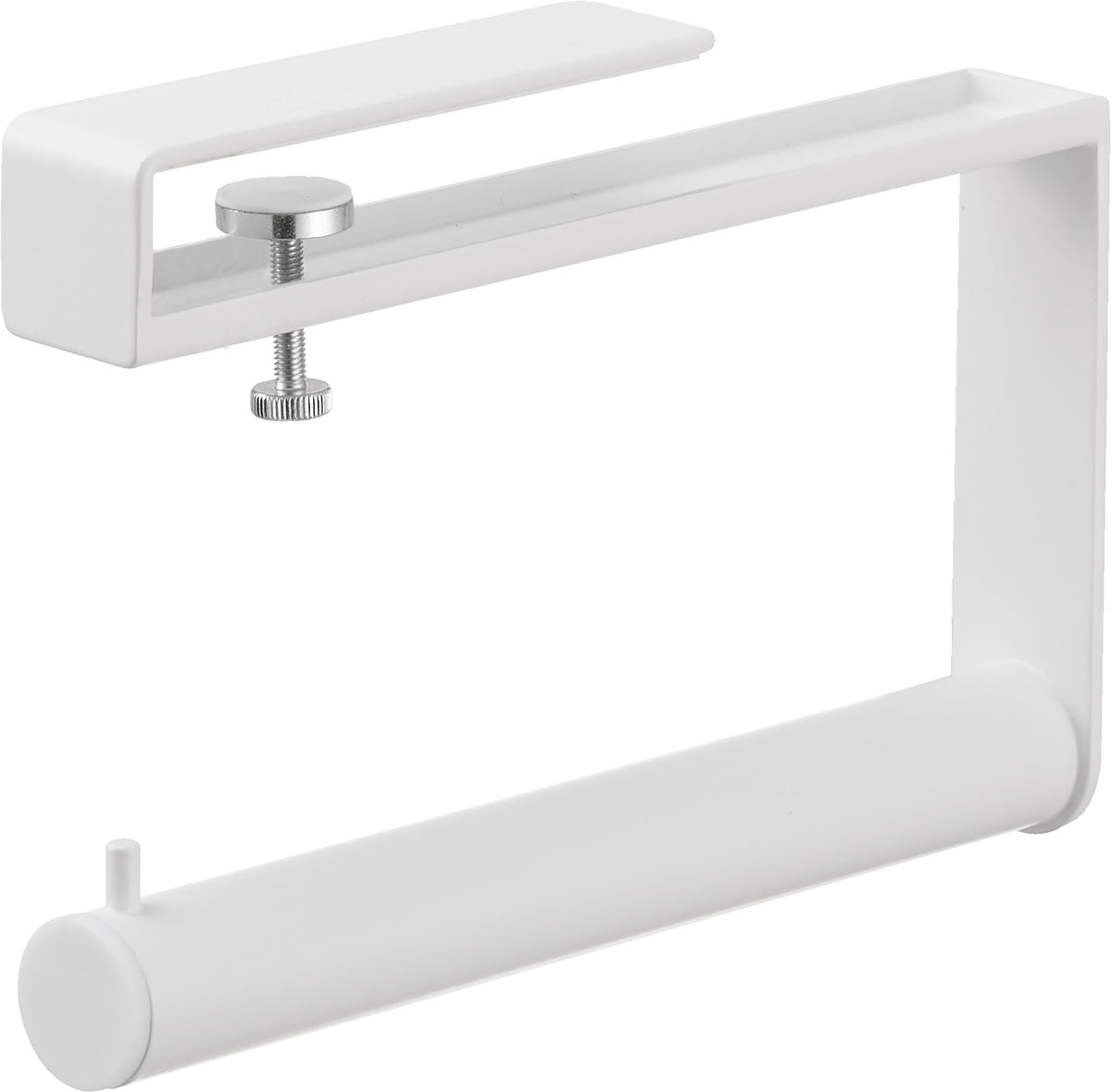 Yamazaki Tower Hanging Umbrella Stand for Shoe Cabinets, Steel Bar Clamps to a Shelf Board and Holds About 5 Long Umbrellas, 3 x 20.4 x 14.8 cm, 450 g, White or Black