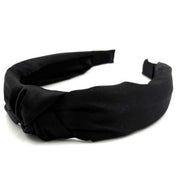Knotted Satin Headband for Women and Girls, Top-Knot Hard Headband with Scalp-Protection Lining, One Size, Nine Colors