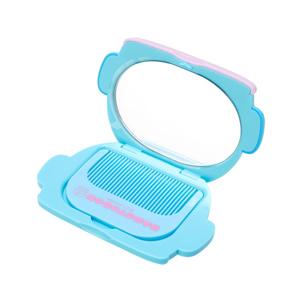 Sanrio Character Face-Shaped Folding Mirror and Comb Set, Compact Pocket Mirror, 7 Characters