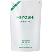 Miyoshi Additive-Free Foaming Body Soap Refill, 100% Pure Soap Cleansing Ingredient, Fragrance-Free, 1 L Pouch, 4 L Jug or 4 L x 4 Case