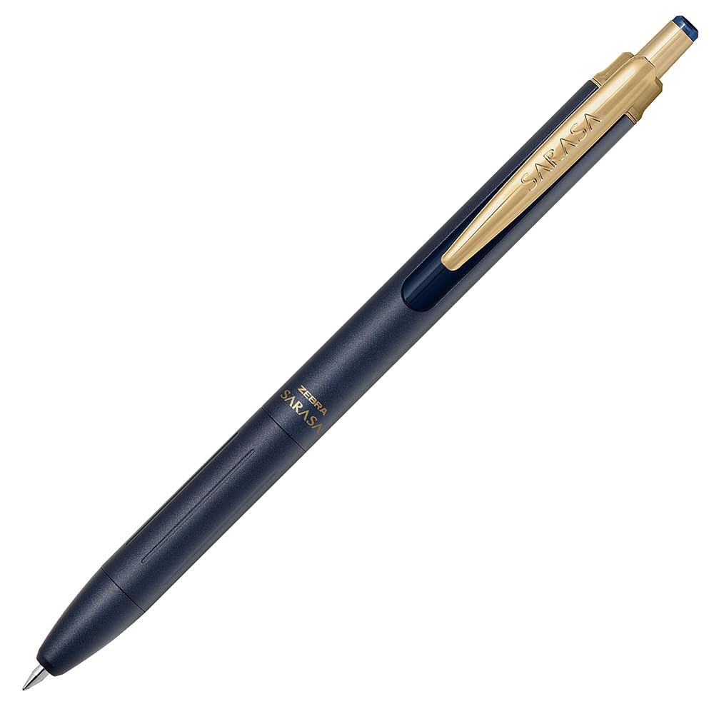 ZEBRA Sarasa Grand Gel Ballpoint Pen 0.5 mm, Retractable with Gold Binder Clip, Water-Based Pigment Water-Resistant Ink, 10.3 x 142.6 mm and 19.3 g, 11 Ink Colours, 1 or 3 Pens