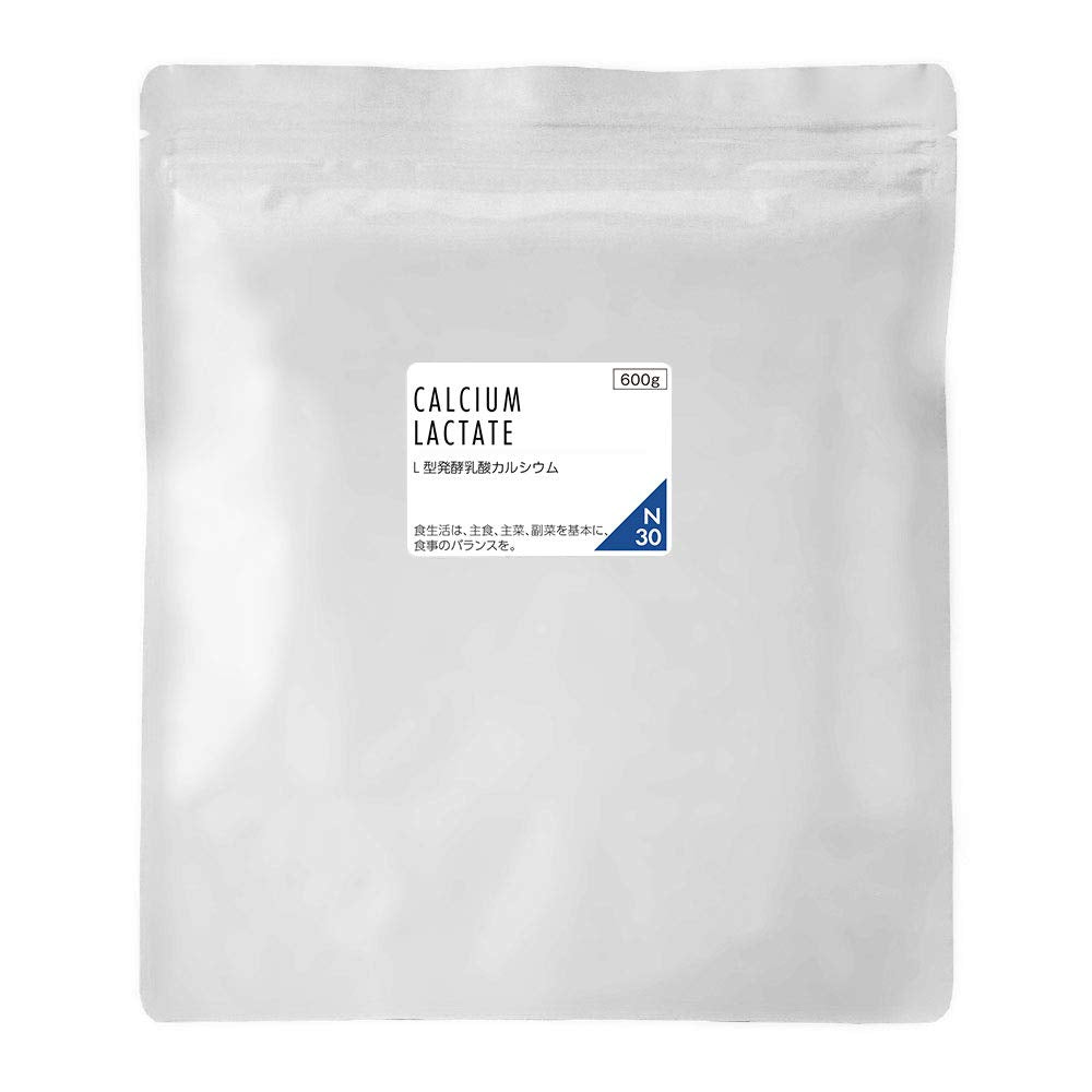 L-Type Fermented Calcium Lactate Fine Granules 600 g, Single Ingredient, Made from Sugar Cane and Limestone, to Stir into Meals