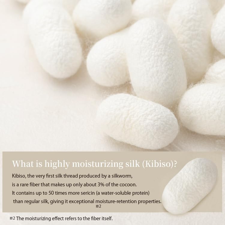 Silk Face Mitten, 100% Silk Kibiso Face Washing Mitt for Gentle Exfoliation, Off-White, 10.5 x 10 cm, Made in Japan