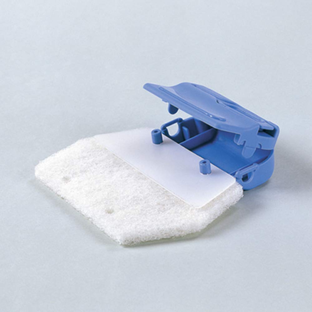 Azuma Sash Fukkifuki Window Sash Cleaning Sponge, Clip-On Tool with Two Non-Woven Pads for Rails and Blinds, 14 x 8.5 x 3.5 cm and 49 g, White