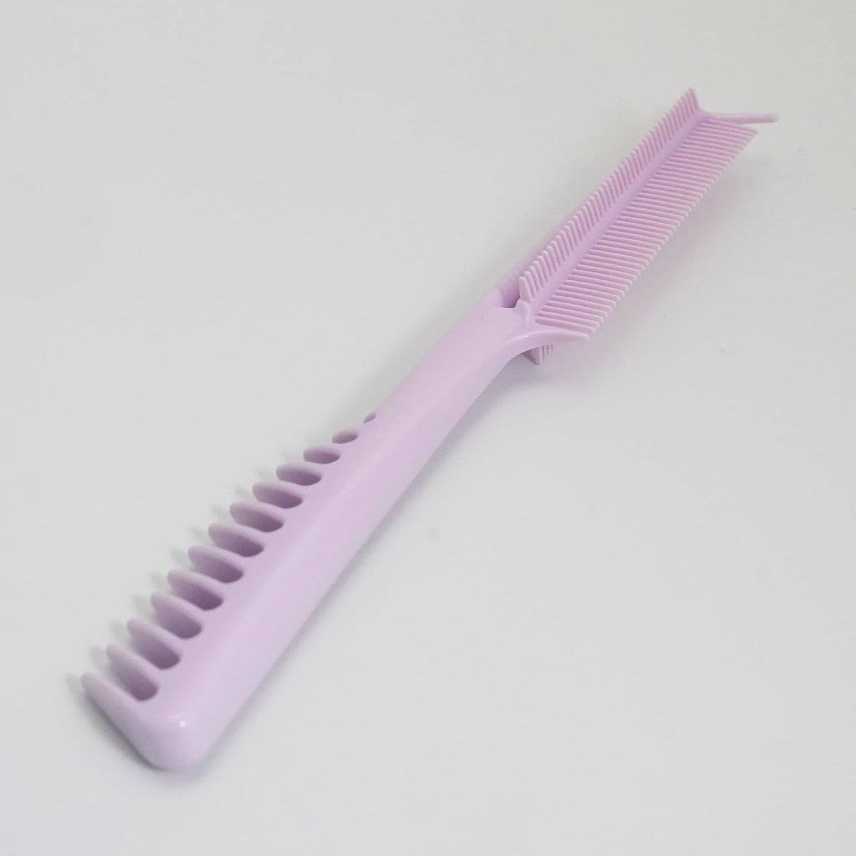 VESS Heat-Resistant One-Handed Hair Straightening Comb with Sectioning Pick, Purple