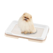 Richell Easy-Clean Step Tray Regular Ivory 47.9 x 35.2 x 4.9 cm, Dog Toilet Tray with Raised Rim and Removable Mesh, Made in Japan