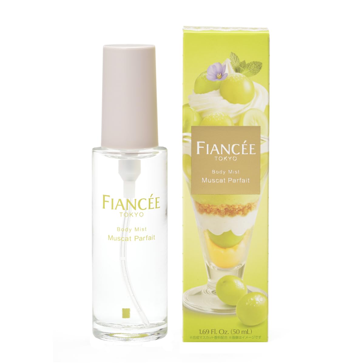 Fiancee Body Mist Eau de Cologne, 50 mL Pump Spray Bottle in Eight Scents: Pure Shampoo, Baby Puff Puff, White Tea, White Musk, Muscat Parfait, UI Lilac, Shabon or Pure Mellow Shampoo