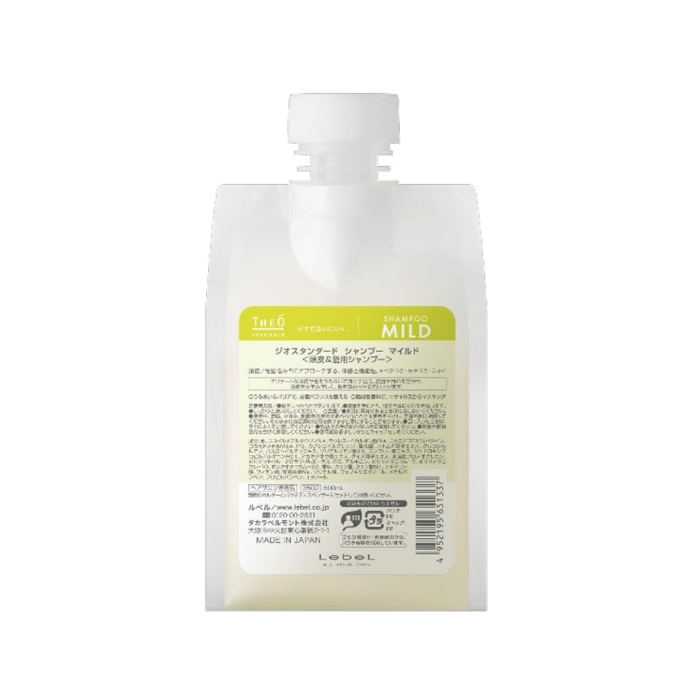 Lebel Theo Standard Shampoo Mild — Salon Scalp Care Refill 500 mL