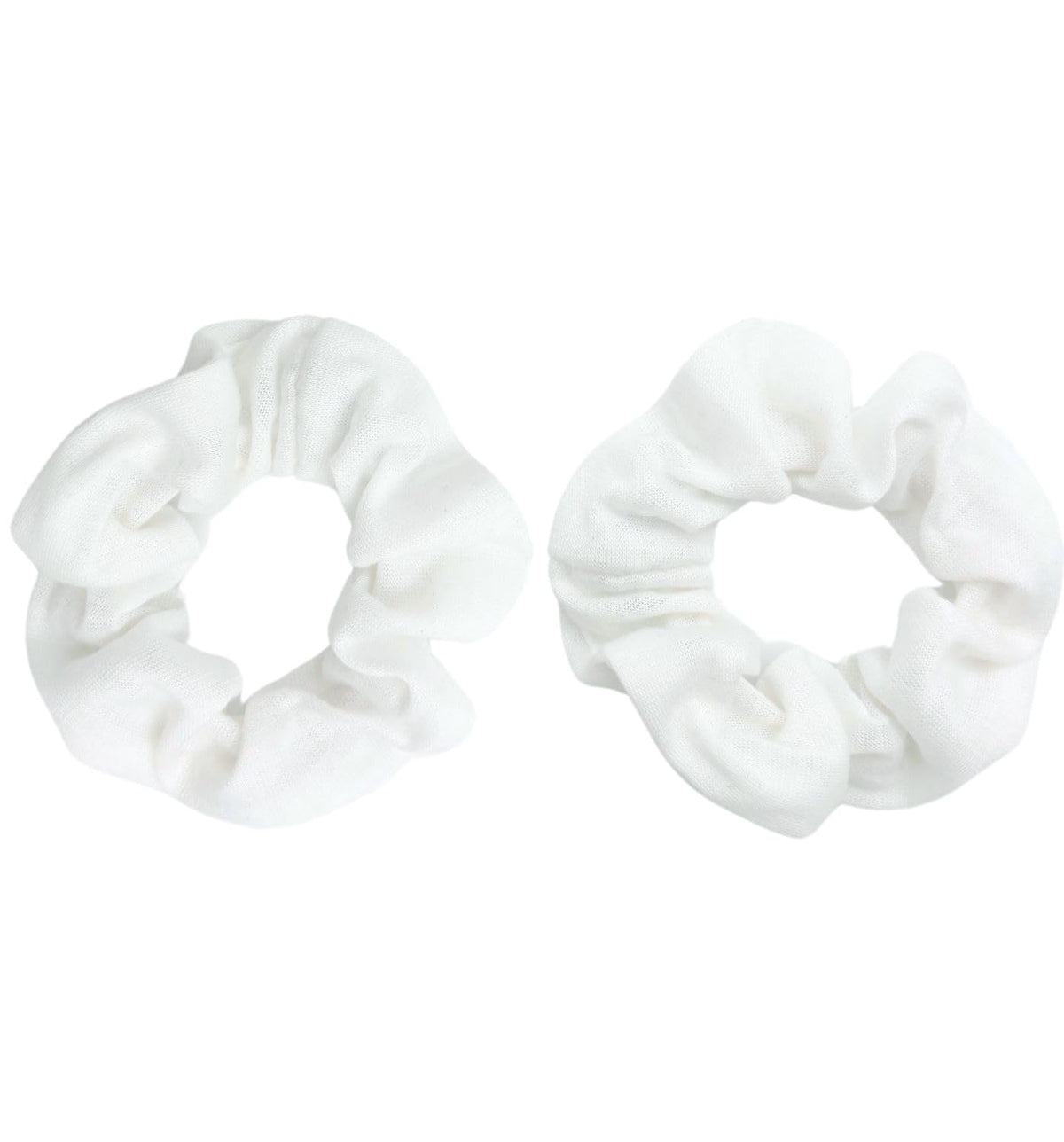 Soft Cotton Scrunchies, Pack of 2, for Women and Girls, Gentle Hair Ties for Thick Hair, Ponytails and Buns, 9.5 cm, Twelve Colors