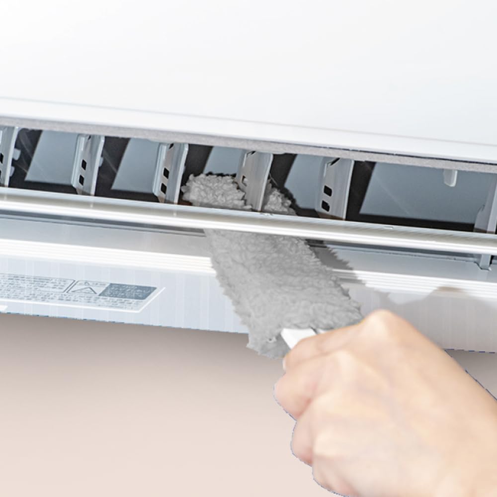 Azuma Air Conditioner Gap Cleaner Body, Washable Mop Head Wipes Mould and Dust from Vents and Louvres, About 15.5 cm Head, Grey