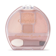 Canmake Plumpuku Coordinate Eyes, Four-Pan Under-Eye Shadow Palette with Matte, Pearl and Glitter for Three Looks, 1.4 g