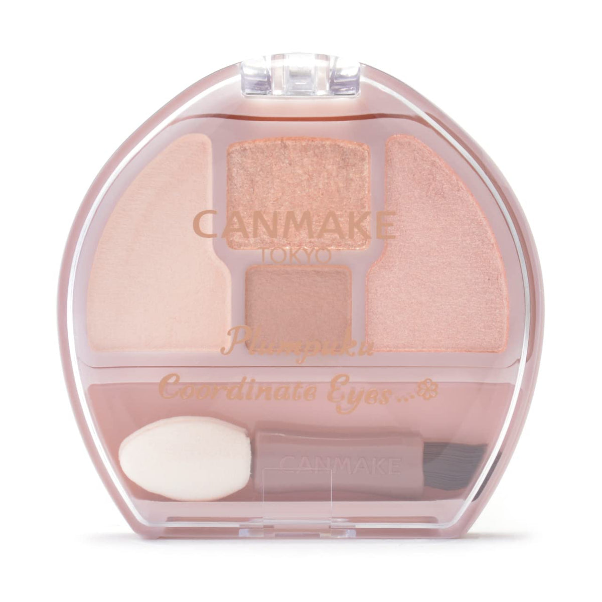 Canmake Plumpuku Coordinate Eyes, Four-Pan Under-Eye Shadow Palette with Matte, Pearl and Glitter for Three Looks, 1.4 g