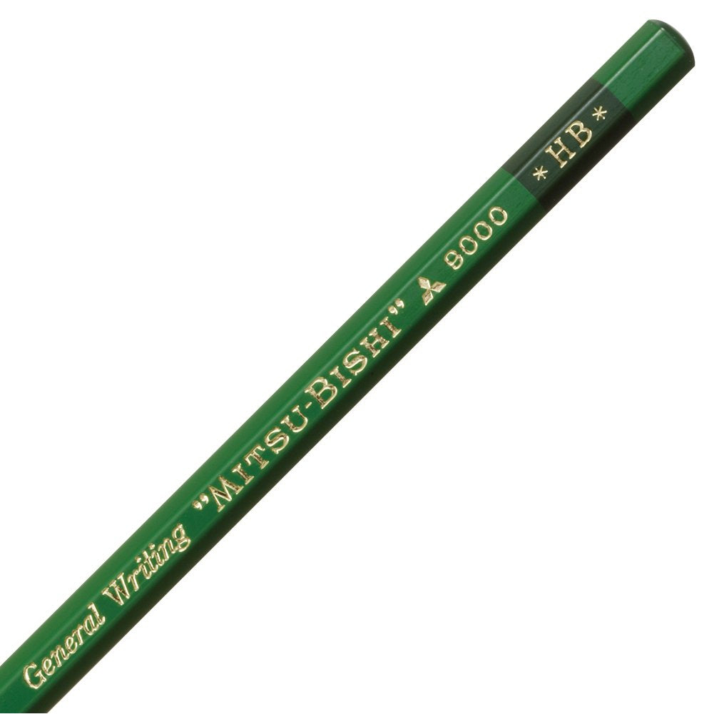 Mitsubishi Pencil 9000 HB Graphite Pencils K9000HB, General Writing Pencils with Hexagonal Barrel, Box of 12