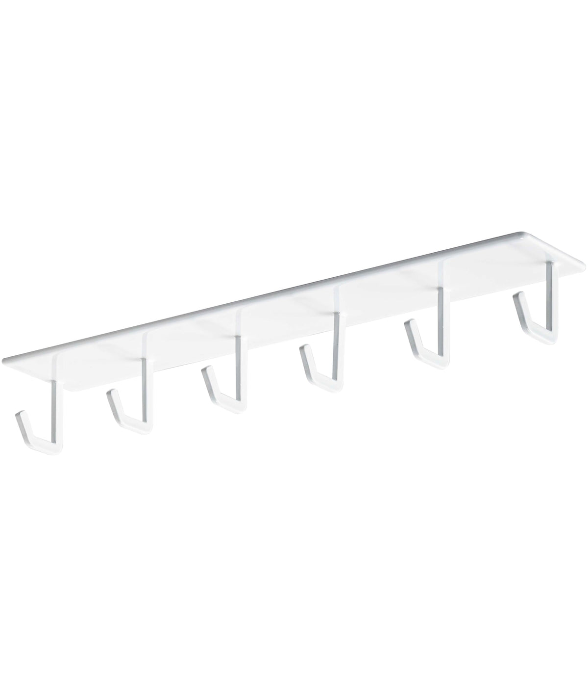 Yamazaki Tower Magnetic Range Hood Hook, Six-Hook Steel Rail for Range Hood Baffles and Steel Shelves, 28 x 5 x 4 cm and 255 g, Holds 1.5 kg, Black or White
