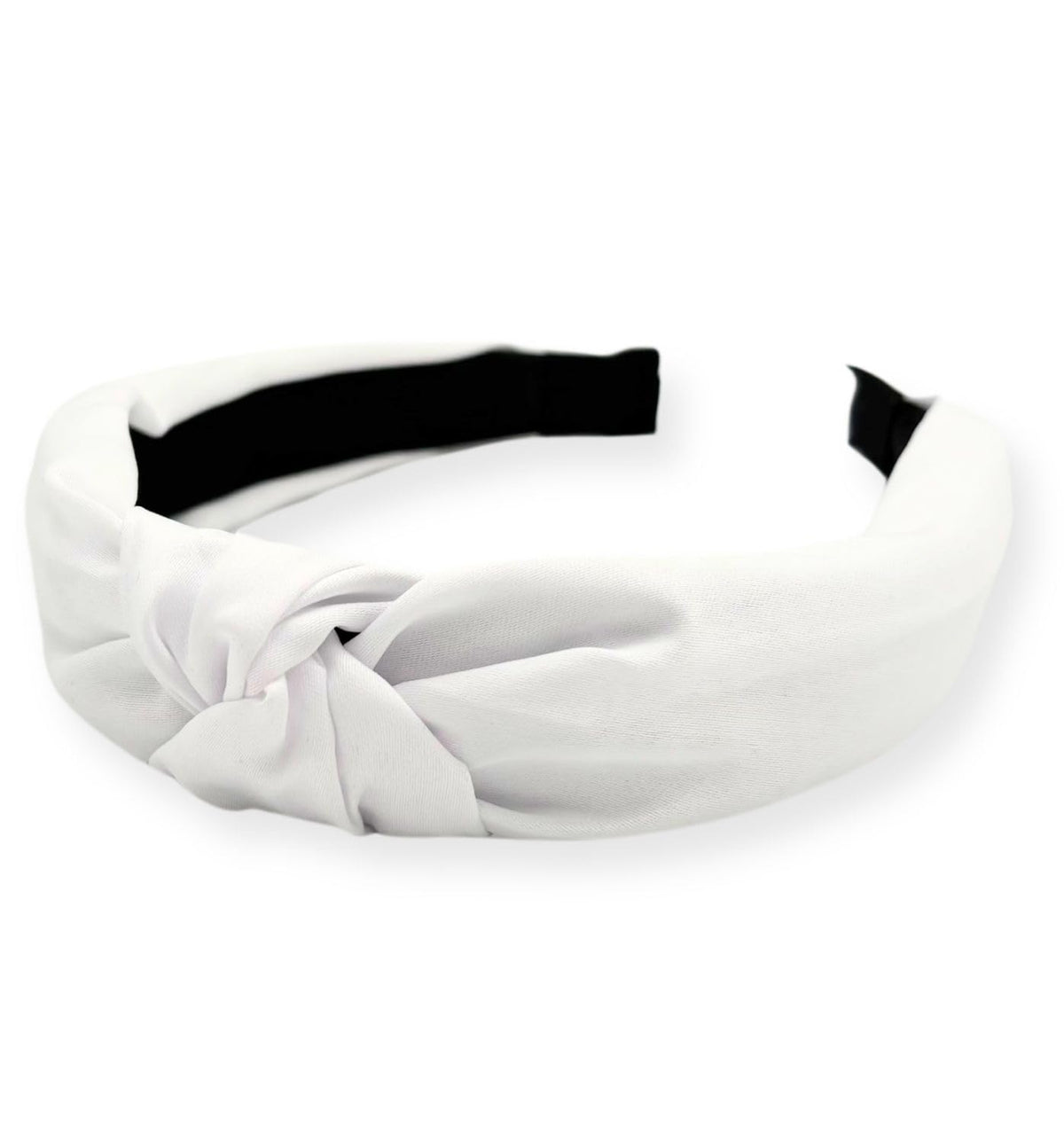 Knotted Satin Headband for Women and Girls, Top-Knot Hard Headband with Scalp-Protection Lining, One Size, Nine Colors