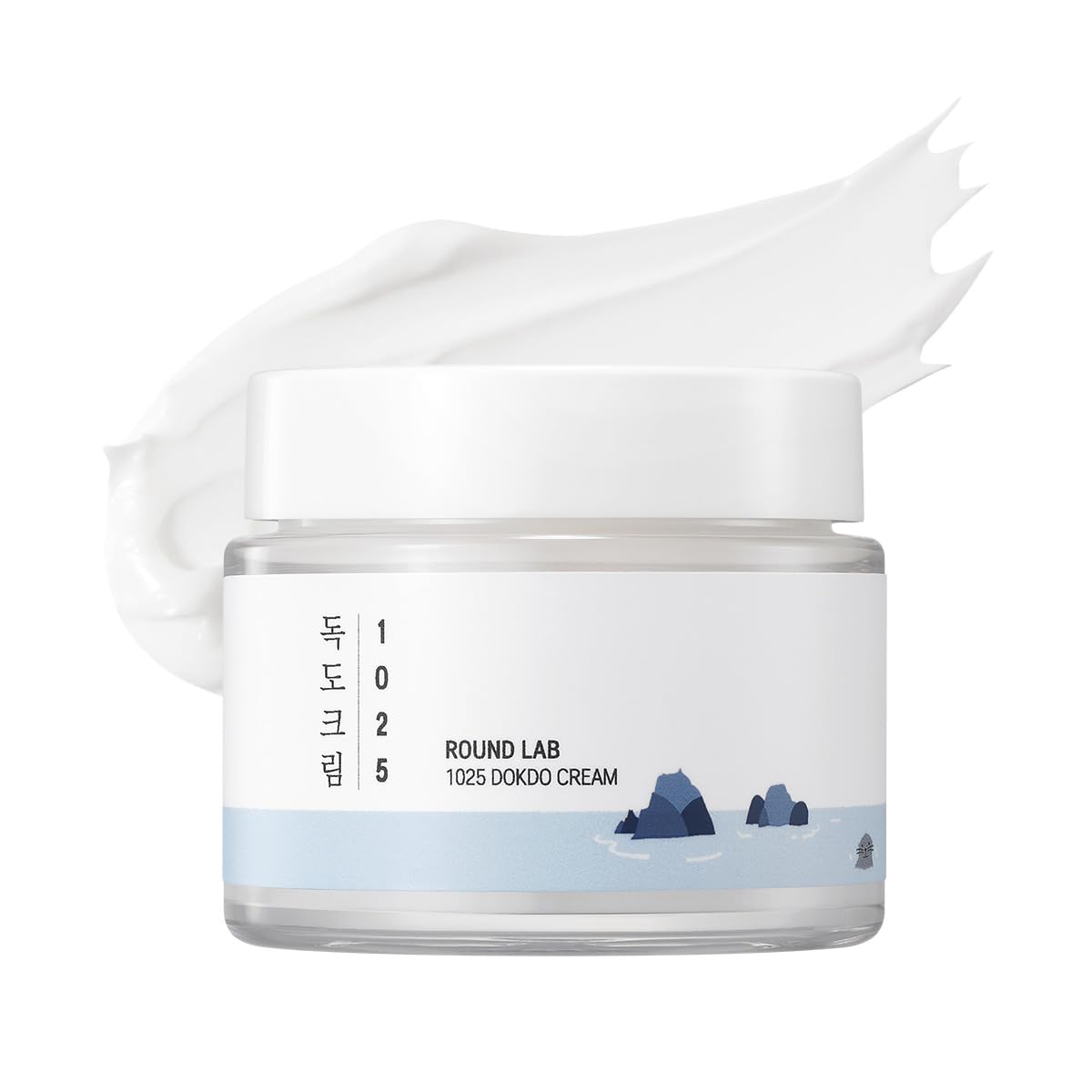 ROUND LAB 1025 Dokdo Cream, Soothing Moisturising Face Cream with Deep Sea Water, Triple Hyaluronic Acid and Five Ceramides, 80 mL