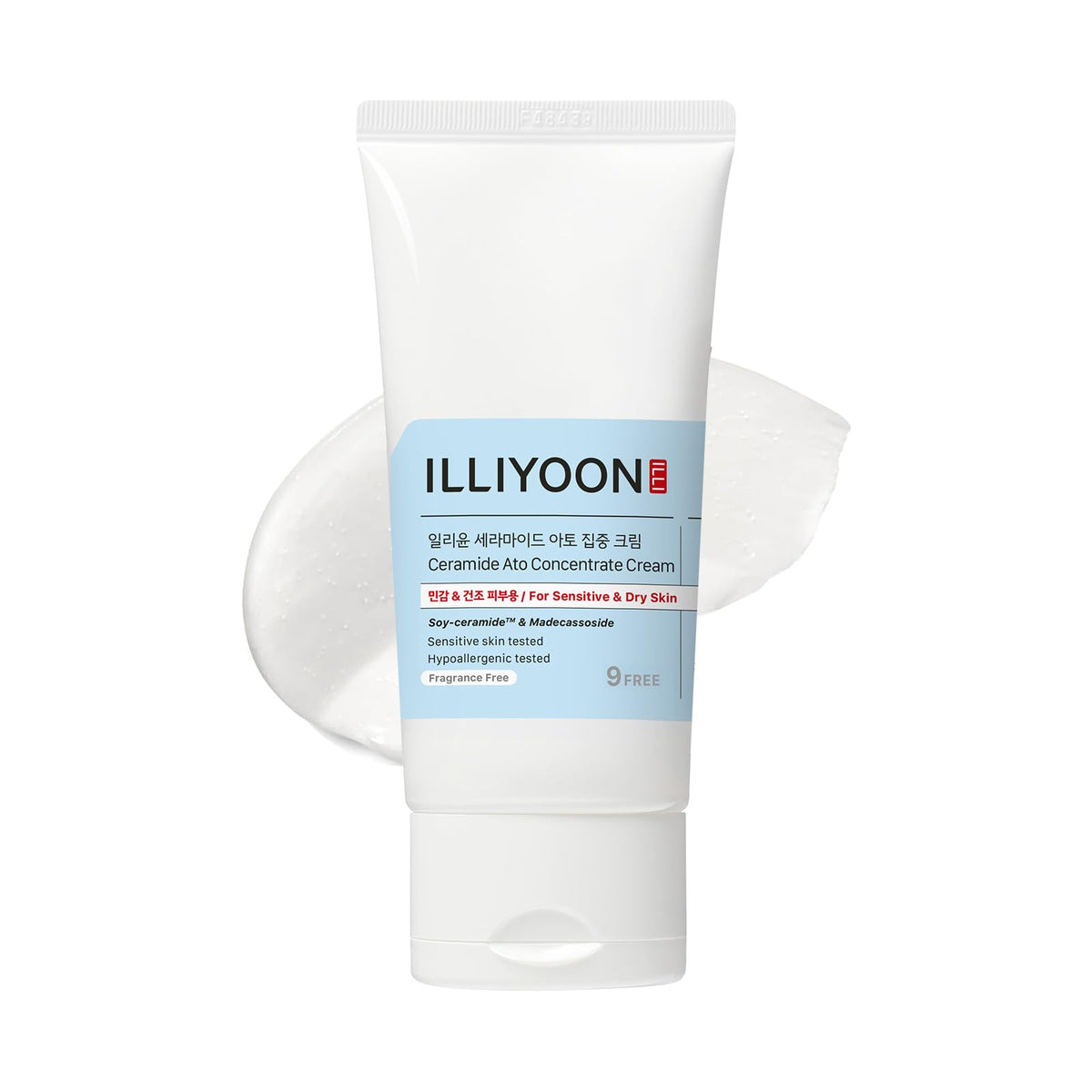 ILLIYOON Ceramide Ato Concentrate Cream, Fragrance-Free Moisturising Cream for Sensitive and Dry Skin, Face and Body, 75 mL