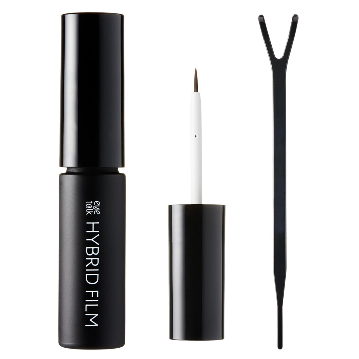 Eye Talk Hybrid Film Hard, Non-Adhesive Liquid Double Eyelid Film for Thick Eyelids, Semi-Matte Waterproof, with 2-Way Pusher, Contains Rubber Latex