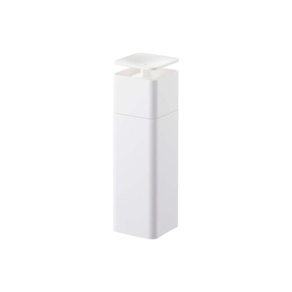 Yamazaki Tower One-Hand Pump Dispenser 250 mL, 250 mL Pump Dispenser You Press With One Hand, Takes Dish Soap, Lotion or Alcohol up to 95%, Comes Apart for Washing, 5.5 x 5.5 x 18.5 cm and 200 g, White or Black