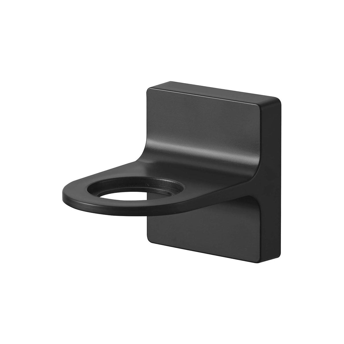 Yamazaki Tower Film-Hook Dispenser Holder, Holder on a Film Hook That Floats a Pump Dispenser on a Bathroom Tile Wall and Lets You Press the Pump on the Wall, Adapter Rings Included, Holds 1 kg, 6.3 x 9 x 7 cm and 55 g, White or Black