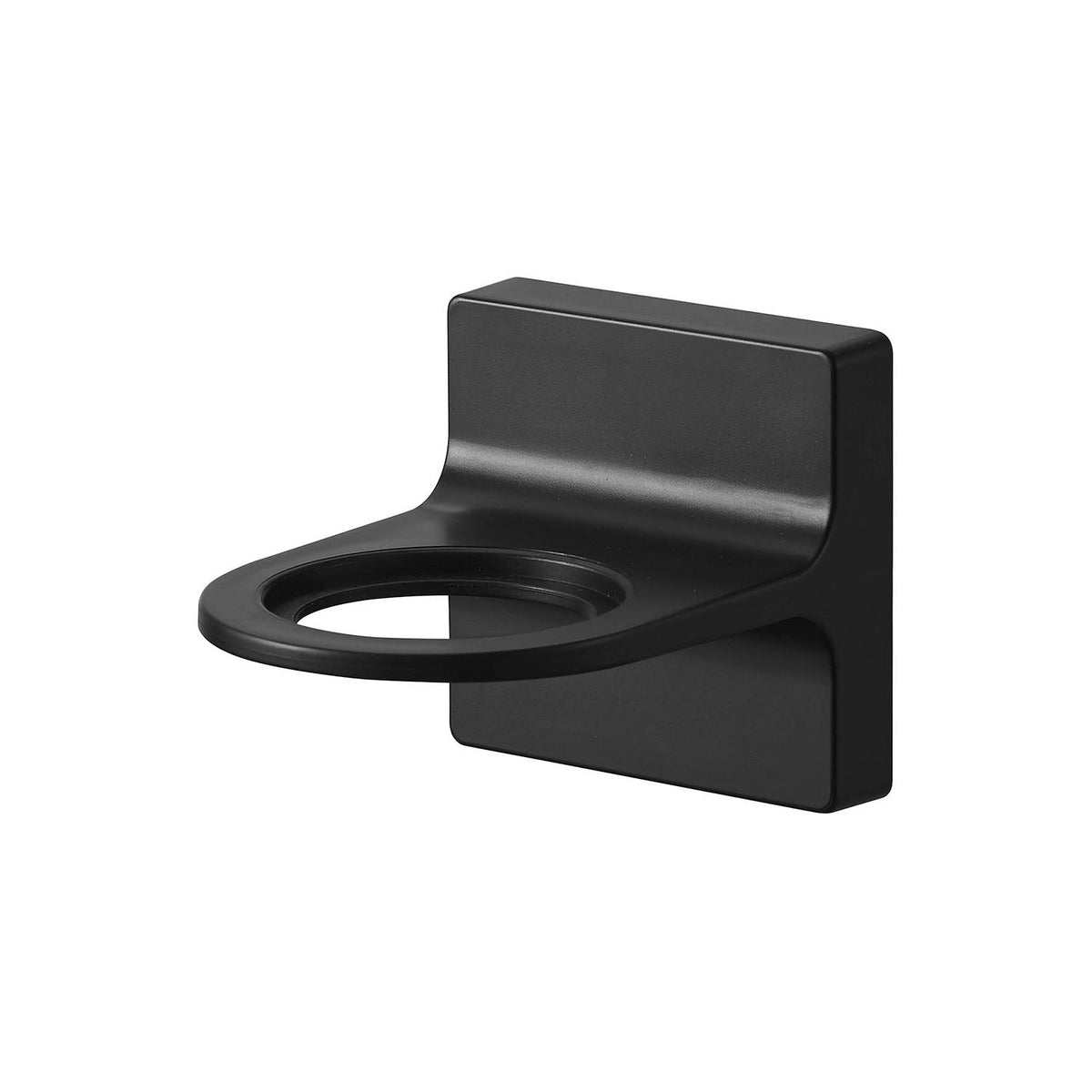 Yamazaki Tower Film-Hook Foam Dispenser Holder, Holder on a Film Hook That Floats a Foam Pump Dispenser on a Bathroom Tile Wall and Lets You Press the Pump on the Wall, Adapter Ring Included, Holds 1 kg, 7.3 x 9.5 x 7 cm and 60 g, White or Black