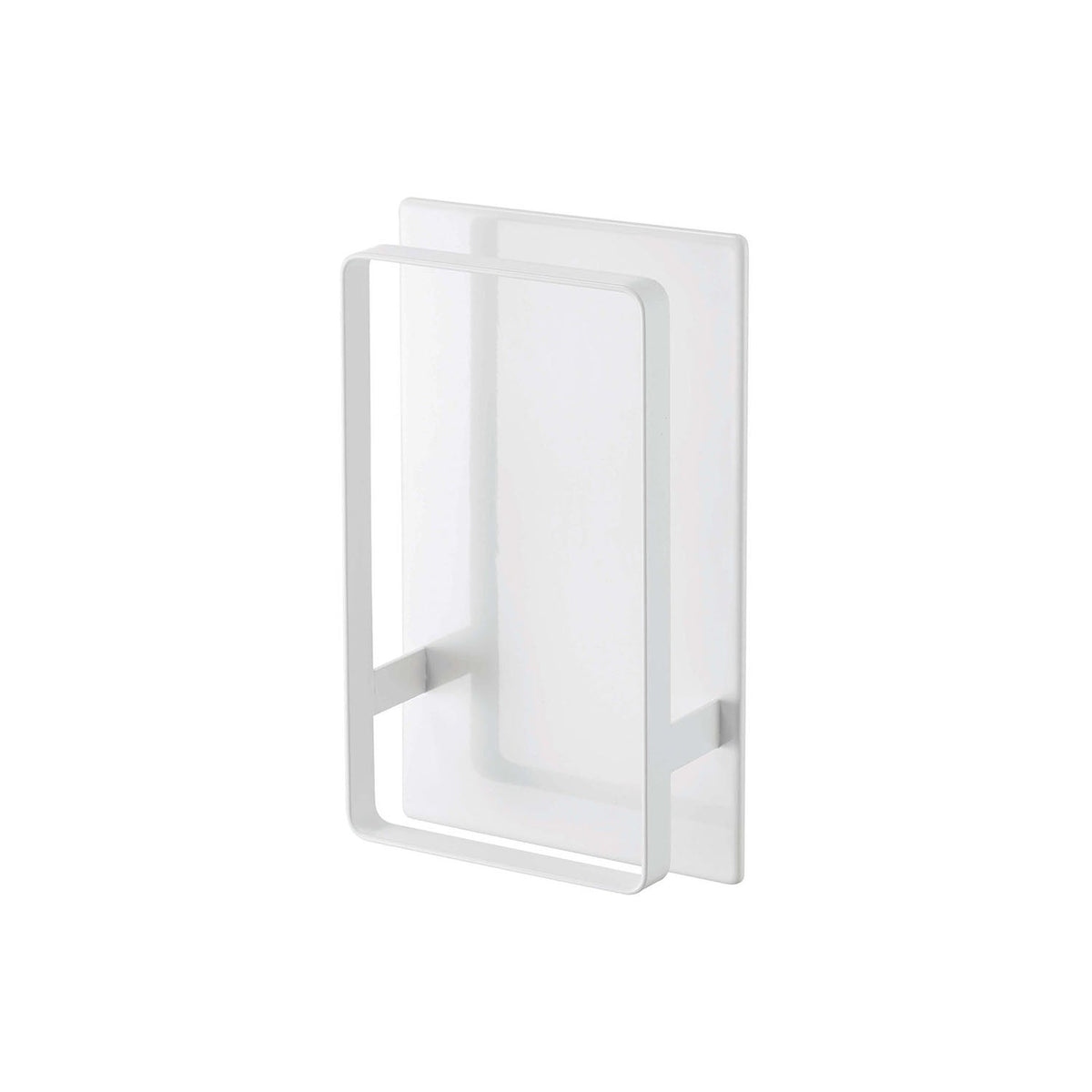 Yamazaki Tower Magnetic Two-Way Bath Stool Holder, Magnetic Holder that Floats a Bath Stool on a Steel Bathroom Wall, Holds 2 kg, 12 x 5 x 20 cm and 560 g, White
