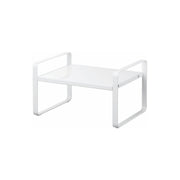 Yamazaki Tower Expandable Two-Tier Storage Rack, Expandable Two-Tier Steel Rack that Fits Kettles and Coffee Makers on Top and 2 L Bottles Beneath, Holds 5 kg, 27 to 45 x 20 x 15.2 cm and 1300 g, White or Black