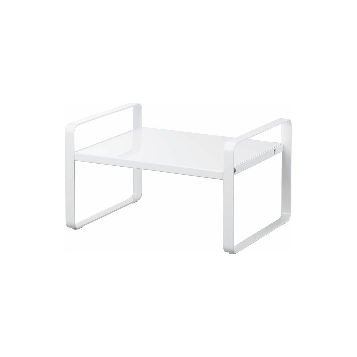 Yamazaki Tower Expandable Two-Tier Storage Rack, Expandable Two-Tier Steel Rack that Fits Kettles and Coffee Makers on Top and 2 L Bottles Beneath, Holds 5 kg, 27 to 45 x 20 x 15.2 cm and 1300 g, White or Black