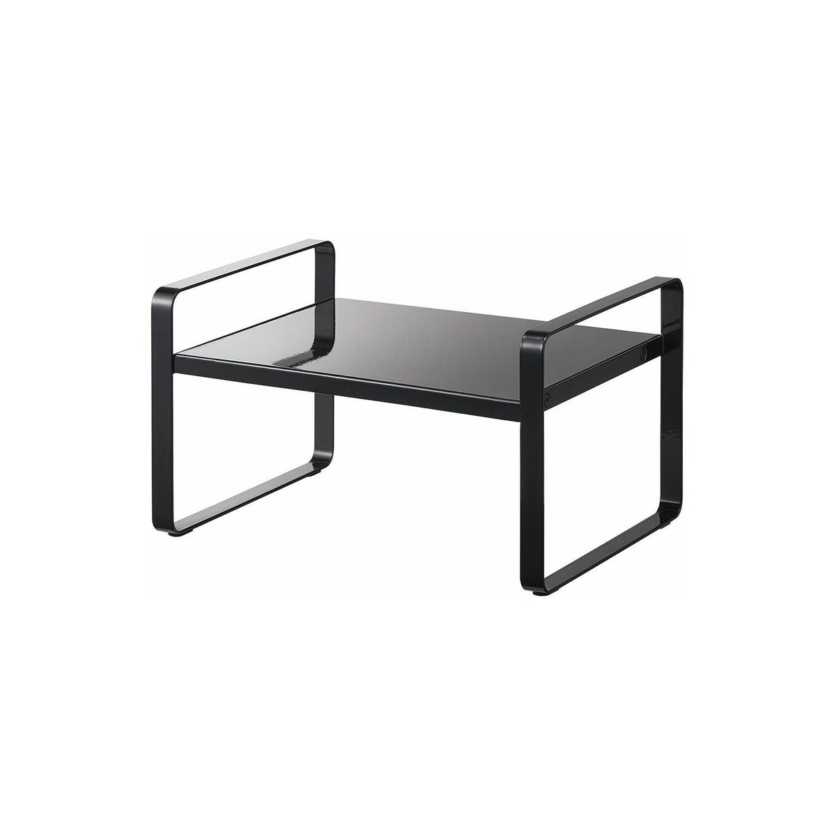 Yamazaki Tower Expandable Two-Tier Storage Rack, Expandable Two-Tier Steel Rack that Fits Kettles and Coffee Makers on Top and 2 L Bottles Beneath, Holds 5 kg, 27 to 45 x 20 x 15.2 cm and 1300 g, White or Black