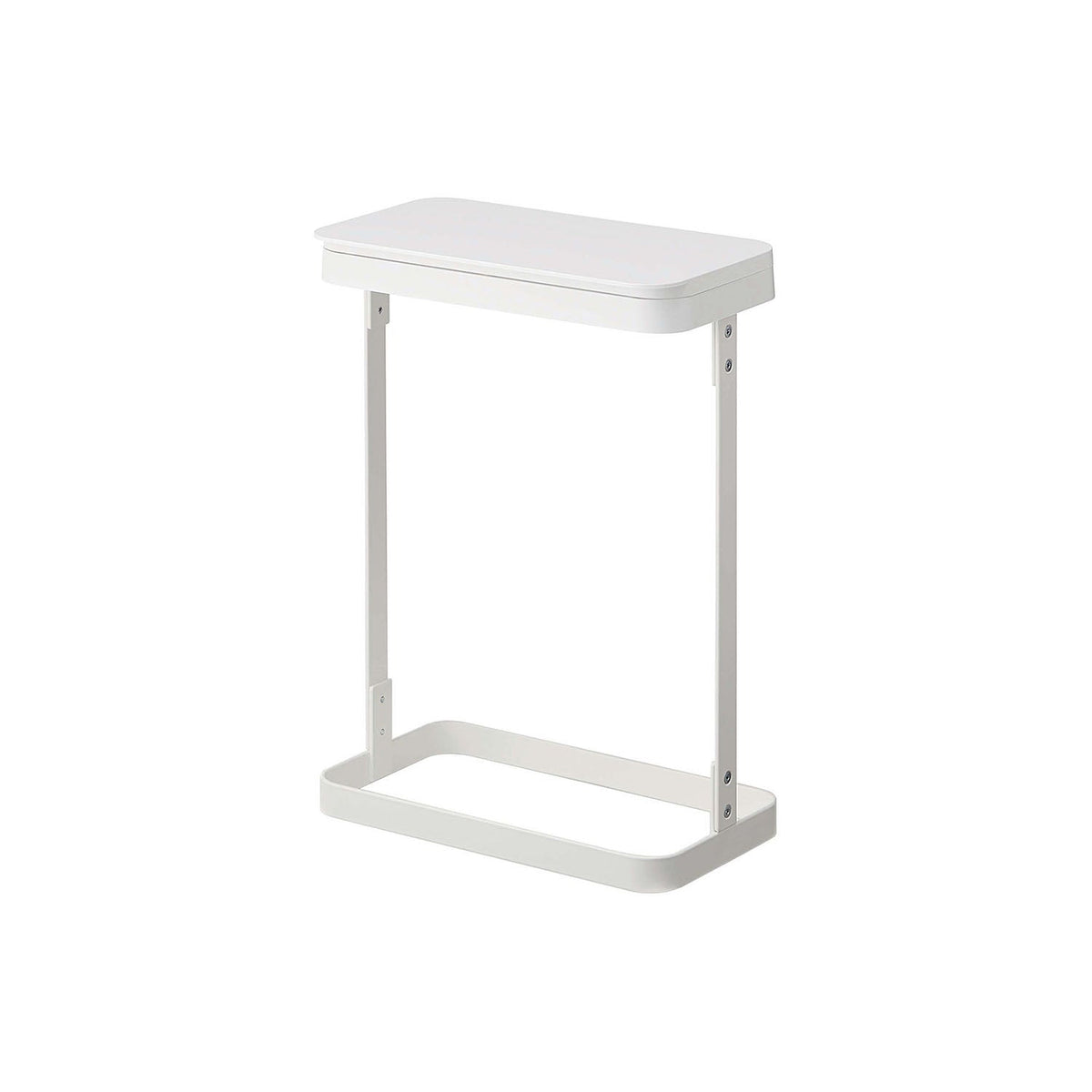 Yamazaki Luce Slim Trash Bag Holder with Lid, Slim Lidded Bag Holder That Fits Under or Beside a Washbasin and Helps Hold in Smells, Takes 10 to 20 L Bags, 14.5 cm Deep, 26 x 14.5 x 38 cm and 1050 g, White or Black