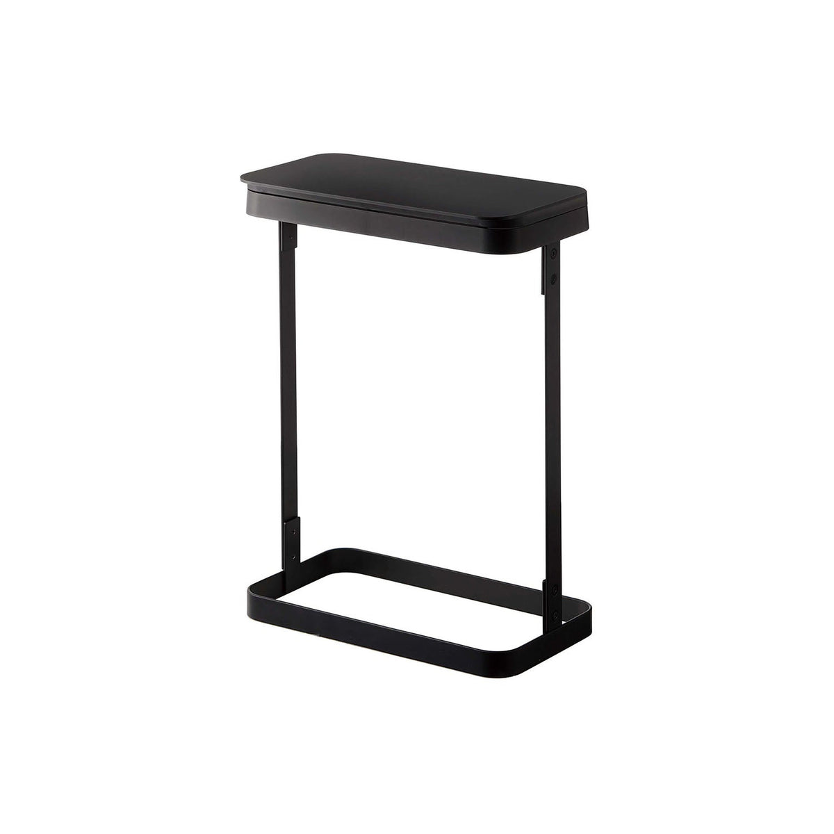 Yamazaki Luce Slim Trash Bag Holder with Lid, Slim Lidded Bag Holder That Fits Under or Beside a Washbasin and Helps Hold in Smells, Takes 10 to 20 L Bags, 14.5 cm Deep, 26 x 14.5 x 38 cm and 1050 g, White or Black