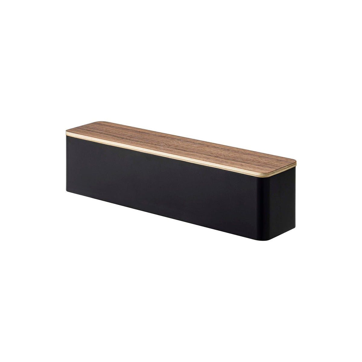 Yamazaki Rin Lidded Cutlery Case with Four Sections, Long, Long Table Case with a Natural Wood Lid and Four Sections for Toothpicks, Picks and Chopstick Rests, 32.7 x 7.5 x 8 cm and 420 g, Brown or Natural