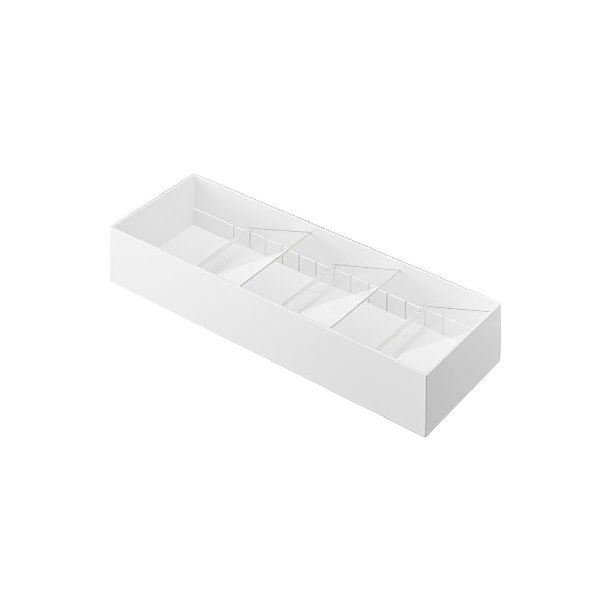 Yamazaki Tower Tiered Slanted Cutlery Case, Tiered Slanted Case That Uses Drawer Space Well, Clear Dividers Adjust About Every 2 cm and Show the Cutlery Underneath, Heat Safe to 90 C, 35 x 12 x 5.5 cm and 370 g, White or Black