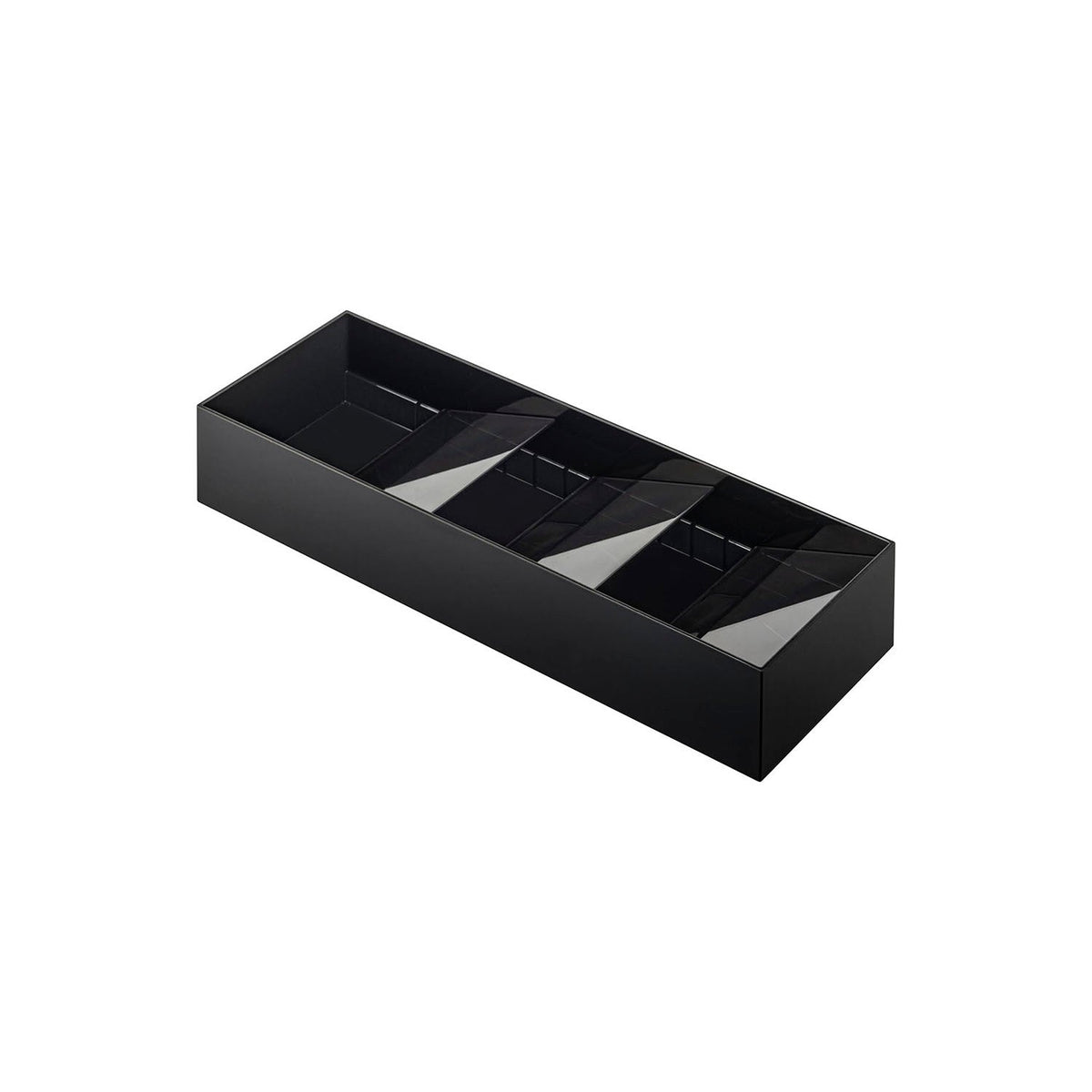 Yamazaki Tower Tiered Slanted Cutlery Case, Tiered Slanted Case That Uses Drawer Space Well, Clear Dividers Adjust About Every 2 cm and Show the Cutlery Underneath, Heat Safe to 90 C, 35 x 12 x 5.5 cm and 370 g, White or Black
