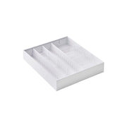 Yamazaki Tower Expandable Cutlery Case with Dividers, Cutlery Case that Expands Sideways by About 6 cm Steps to Fit Your Drawer, with Mix-and-Match Dividers, 29.7 to 47.4 x 35 x 5.5 cm and 1260 g, White or Black