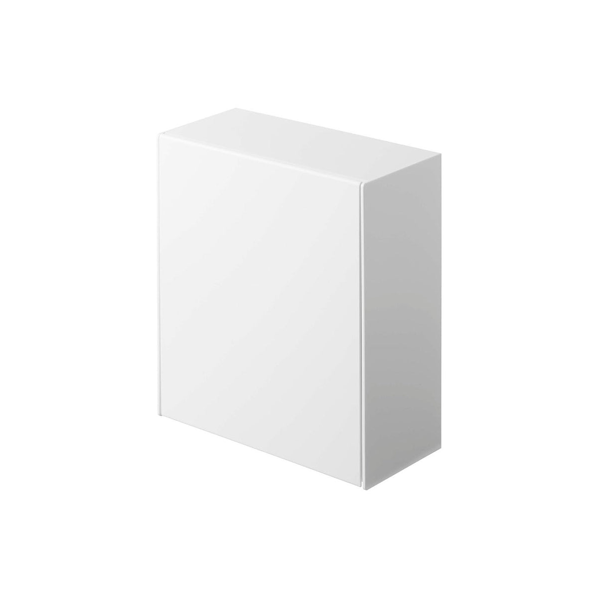 Yamazaki Tower Wall Dust Box and Storage Case 2 L, 2 L Flap-Front Bin and Storage Case You Can Stand Anywhere or Stick to a Wall With a Film Hook or Pins, Slanted Flap Works One-Handed, Holds 1 kg, 17 x 8.7 to 16 x 20 cm and 590 g, White or Black